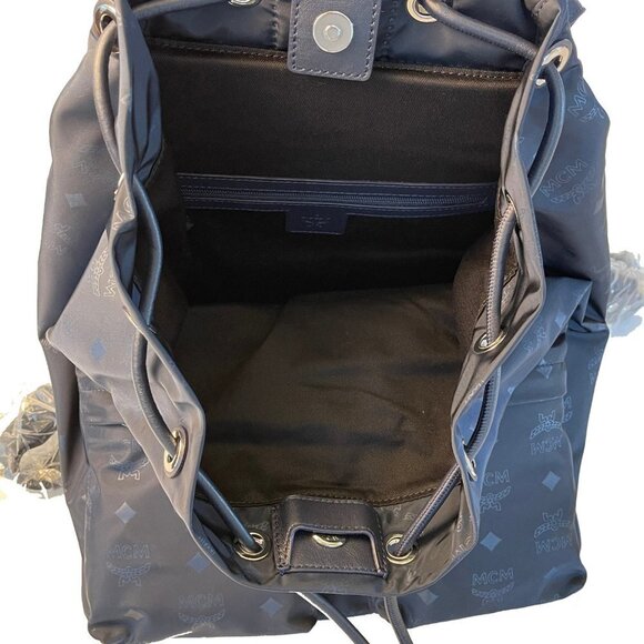 MCM Dieter Navy Blue Nylon Visetos Backpack - Picture 6 of 9